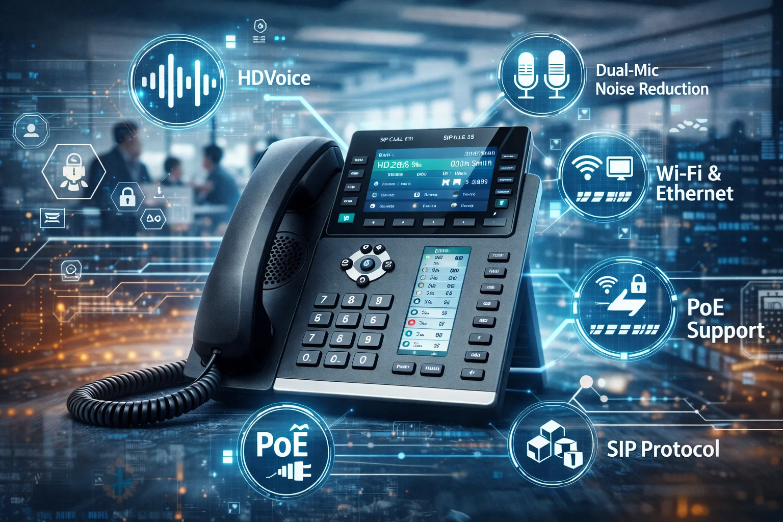 Voz HD del teléfono IP Becke