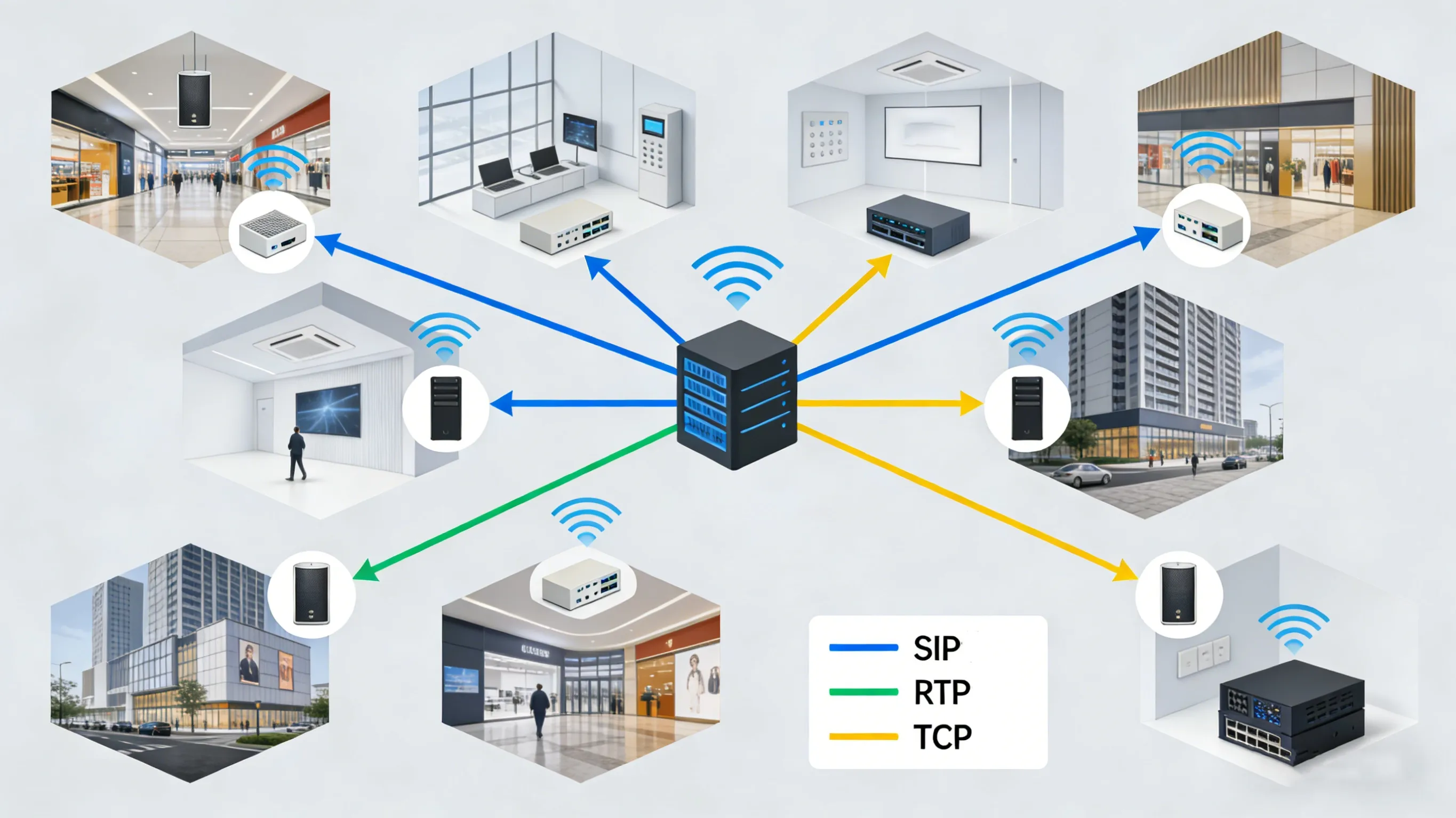 Varios escenarios de aplicación del protocolo SIP
