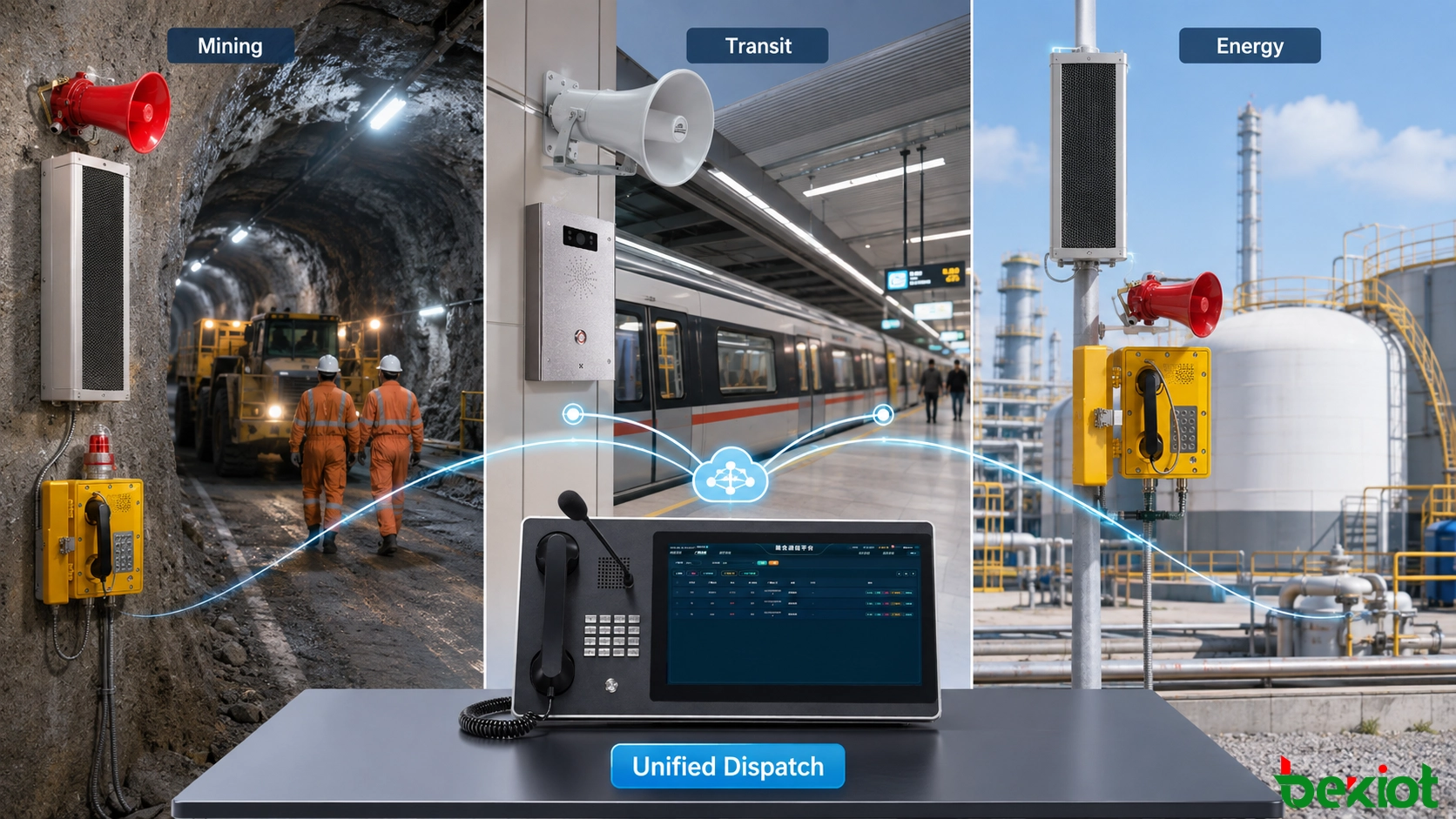 Aplicaciones del sistema de difusión SIP en minería, transporte ferroviario, aeropuertos, puertos, energía, salud, educación e instalaciones inteligentes